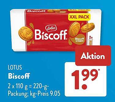 LOTUS Biscoff 2 x 110 g = 220-g-Packung; kg-Preis 9.05
