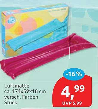 Luftmatte ca. 174x59x18 cm versch. Farben Stück