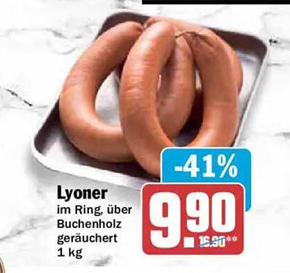Lyoner im Ring, über Buchenholz geräuchert 1 kg