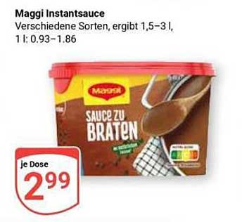 Maggi Instantssauce Verschiedene Sorten, ergibt 1,5–3 l, 1 l: 0.93–1.86