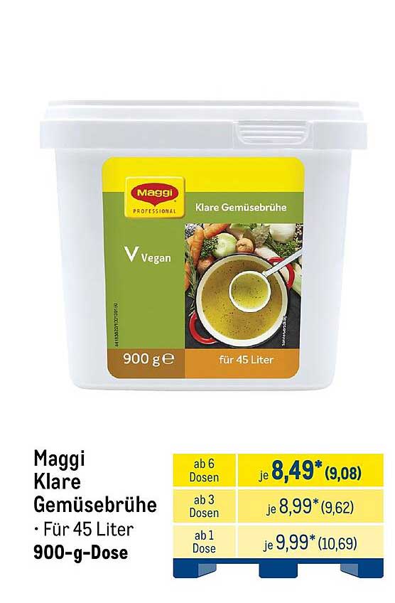 Maggi Klare Gemüsebrühe • Für 45 Liter 900-g-Dose