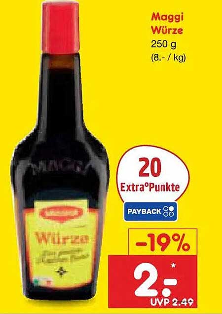 Maggi Würze 250 g (8.- / kg)