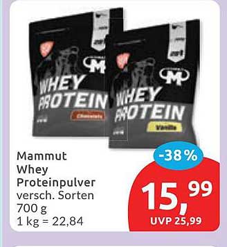 Mammut Whey Proteinpulver versch. Sorten 700 g 1 kg = 22,84