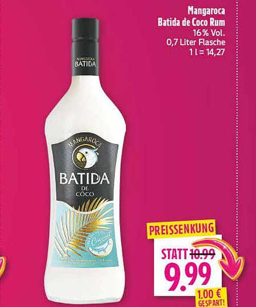 Mangaroca Batida de Coco Rum 16 % Vol. 0,7 Liter Flasche