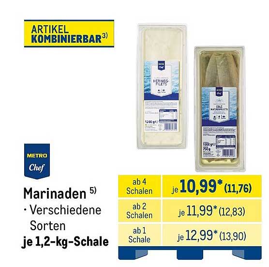 Marinaden Verschiedene Sorten je 1,2-kg-Schale
