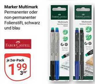 Marker Multimark Permanent oder non-permanent Folienstift, schwarz und blau