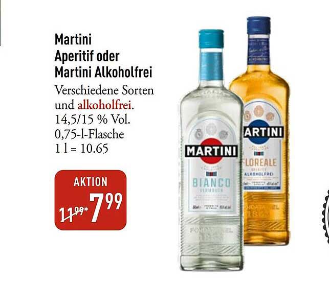Martini Aperitif oder Martini Alkoholfrei