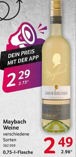 Maybach Weine verschiedene Sorten 0,75-l-Flasche