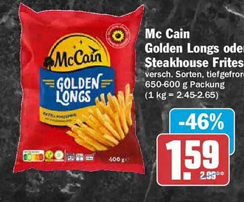 Mc Cain Golden Longs oder Steakhouse Frites