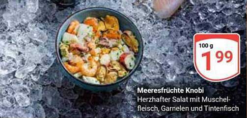 Meeresfrüchte Knobi Herzhafter Salat mit Muschelfleisch, Garnelen und Tintenfisch
