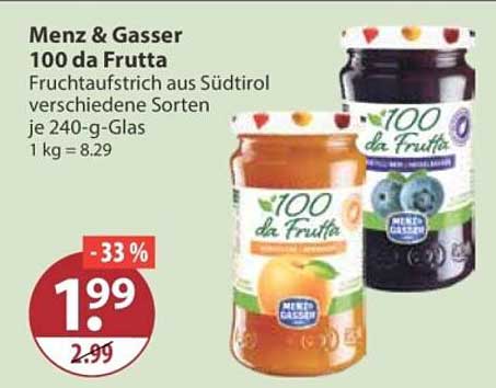 Menz & Gasser 100 da Frutta