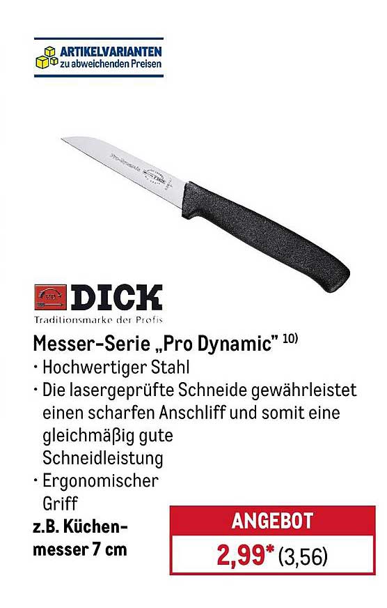 Messer-Serie „Pro Dynamic“ z.B. Küchenmesser 7 cm