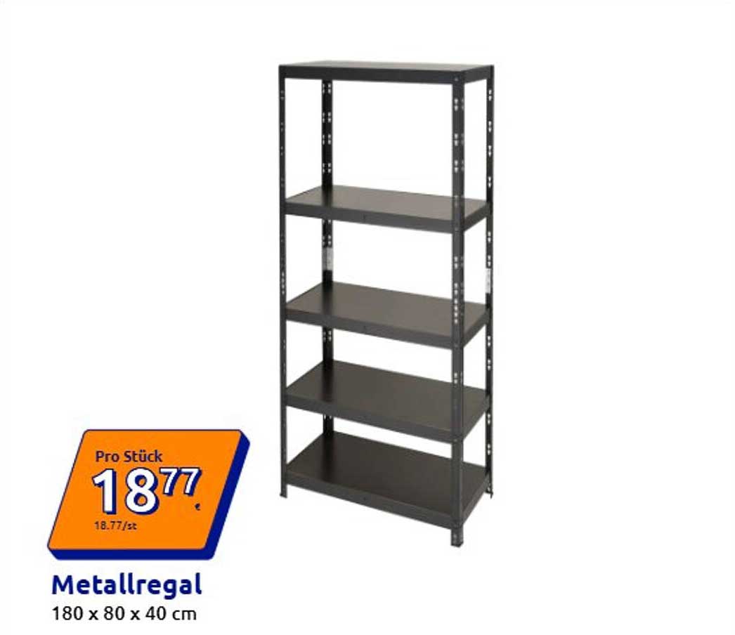 Metallregal 180 x 80 x 40 cm