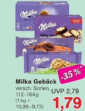 Milka Gebäck versch. Sorten, UVP 2,79