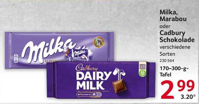 Milka, Marabou oder Cadbury Schokolade