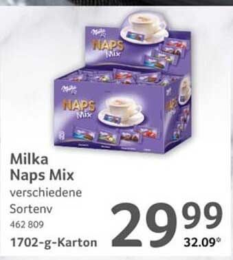 Milka Naps Mix verschiedene Sorten 462 809 1702-g-Karton