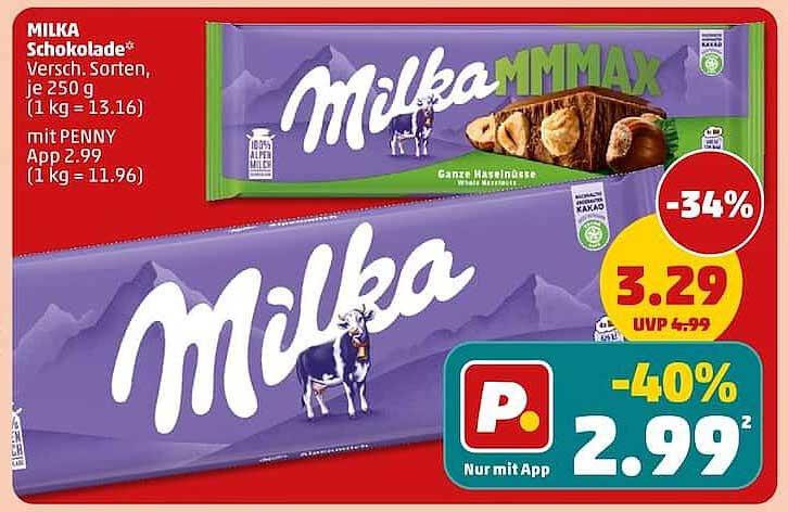 MILKA Schokolade* Versch. Sorten, je 250 g