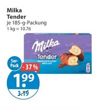 Milka Tender je 185-g-Packung 1 kg = 10.76