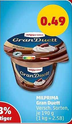 MILPRIMA Gran Duett Versch. Sorten, je 190 g (1 kg = 2,58)