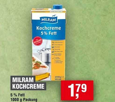 MILRAM KOCHCREME 5 % Fett 1000 g Packung