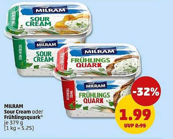 MILRAM Sour Cream oder Frühlingsquark* je 379 g