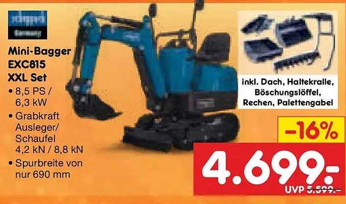 Mini-Bagger EXC815 XXL Set