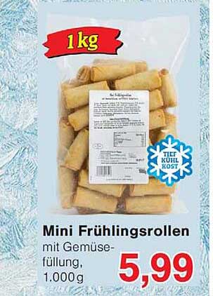 Mini Frühlingsrollen mit Gemüsefüllung, 1.000g