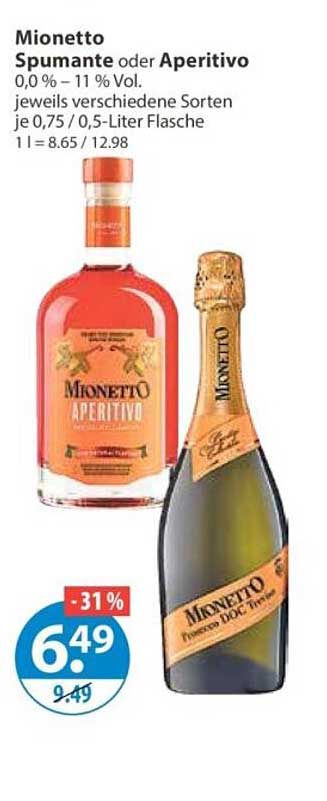 Mionetto Spumante oder Aperitivo