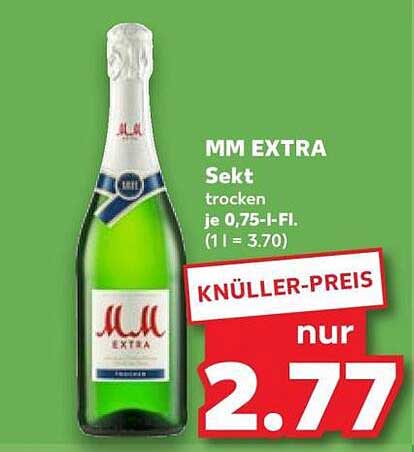 MM EXTRA Sekt trocken je 0,75-l-Fl. (1 l = 3.70)