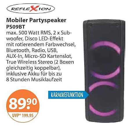 Mobiler Partyspeaker PS09BT