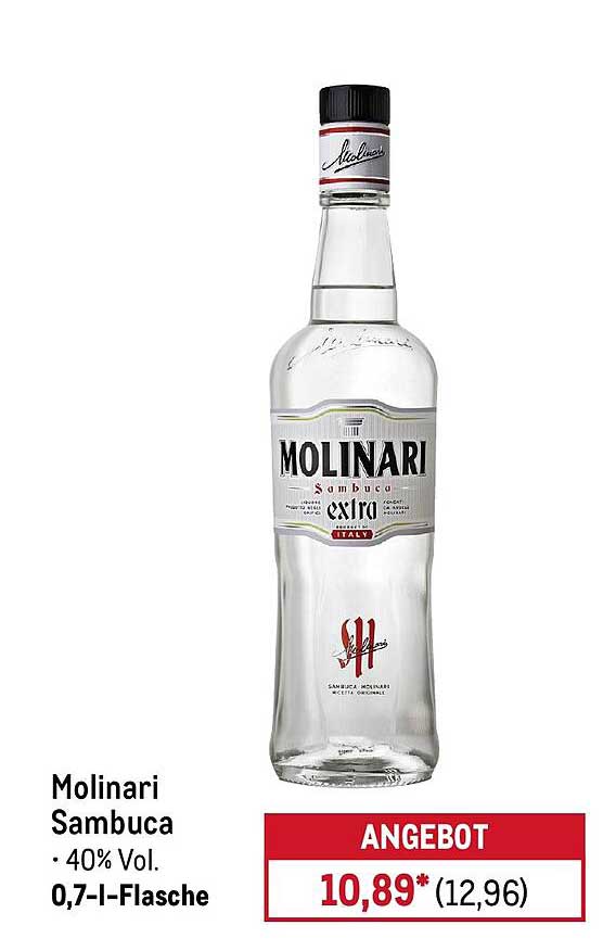 Molinari Sambuca • 40% Vol. • 0,7-l-Flasche