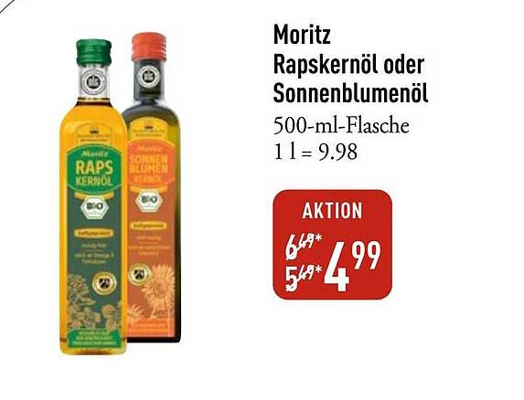 Moritz Rapskernöl oder Sonnenblumenöl