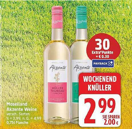 Moselland Akezent Weine versch. Sorten 0,75l