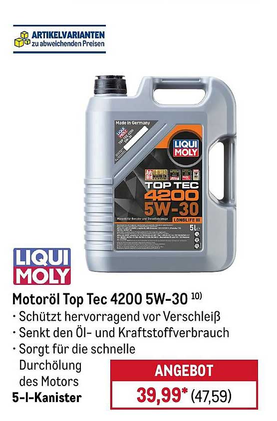 Motoröl Top Tec 4200 5W-30 5-l-Kanister