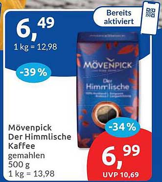 Mövenpick Der Himmlische Kaffee gemahlen 500 g