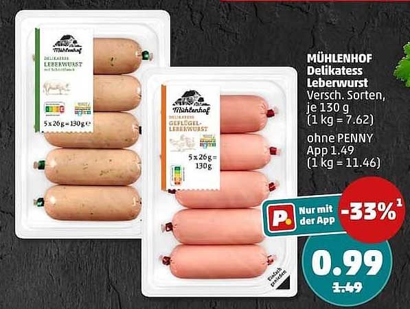 MÜHLENHOF Delikatess Leberwurst Versch. Sorten, je 130 g