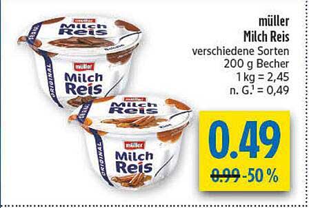 müller Milch Reis verschiedene Sorten 200 g Becher