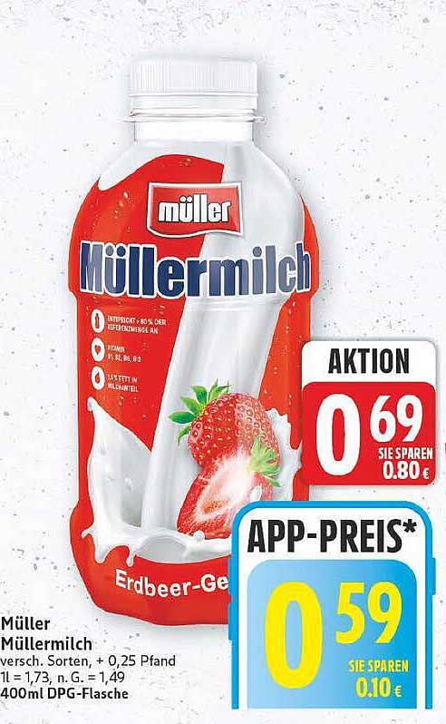 Müller Müllermilch Erdbeer-Geschmack