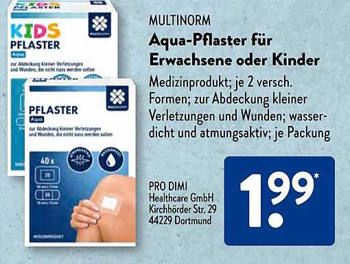 MULTINORM Aqua-Pflaster für Erwachsene oder Kinder