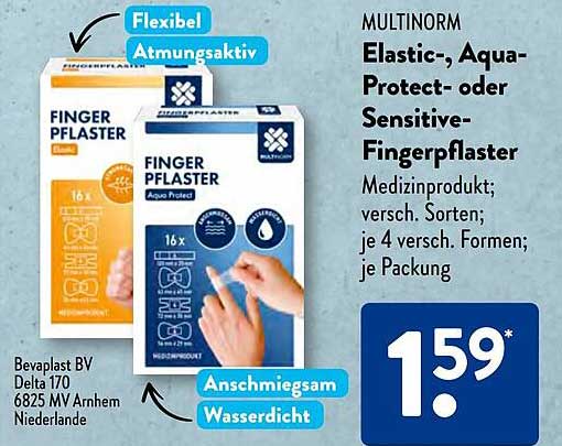 MULTINORM Elastic-, Aqua-Protect- oder Sensitive-Fingerpflaster