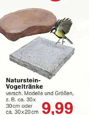Naturstein-Vogeltränke