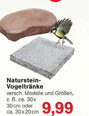Naturstein-Vogeltränke