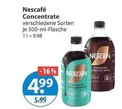Nescafé Concentrate verschiedene Sorten je 500-ml-Flasche 1 l = 9.98