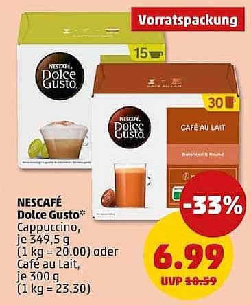 NESCAFÉ Dolce Gusto* Cappuccino, je 349,5 g oder Café au Lait, je 300 g