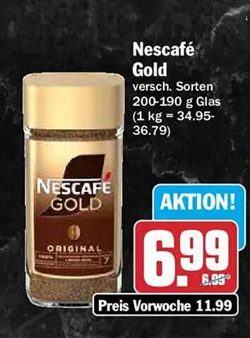 Nescafé Gold versch. Sorten 200-190 g Glas (1 kg = 34.95-36.79)