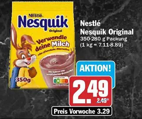 Nestlé Nesquik Original 350-280 g Packung (1 kg = 7.11-8.89)