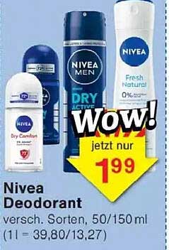 Nivea Deodorant versch. Sorten, 50/150 ml (11 = 39,80/13,27)
