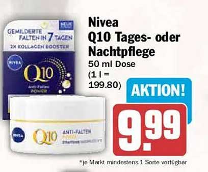 Nivea Q10 Tages- oder Nachtpflege 50 ml Dose (1 l = 199.80)