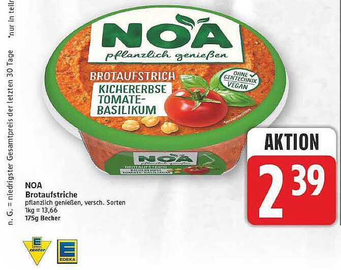 NOA Brotaufstriche pflanzlich genießen, versch. Sorten 175g Becher