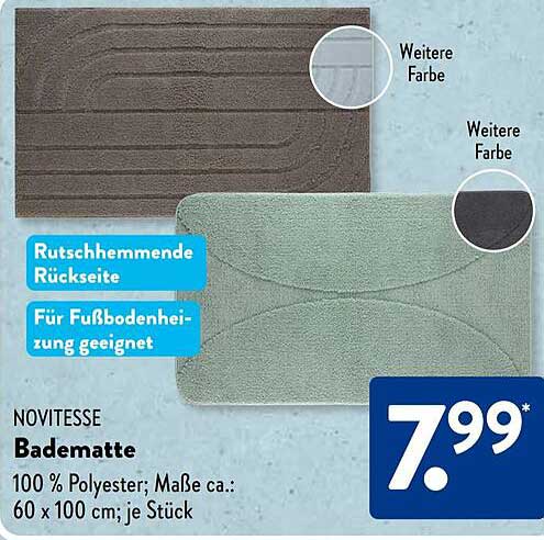 NOVITESSA Badematte 100 % Polyester; Maße ca.: 60 x 100 cm; je Stück